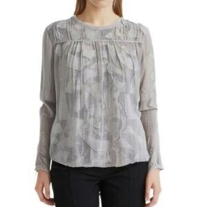 Aritzia Wilfred Le Fou Silk Blouse Sheer Lightweight Women Medium Romantic Fairy